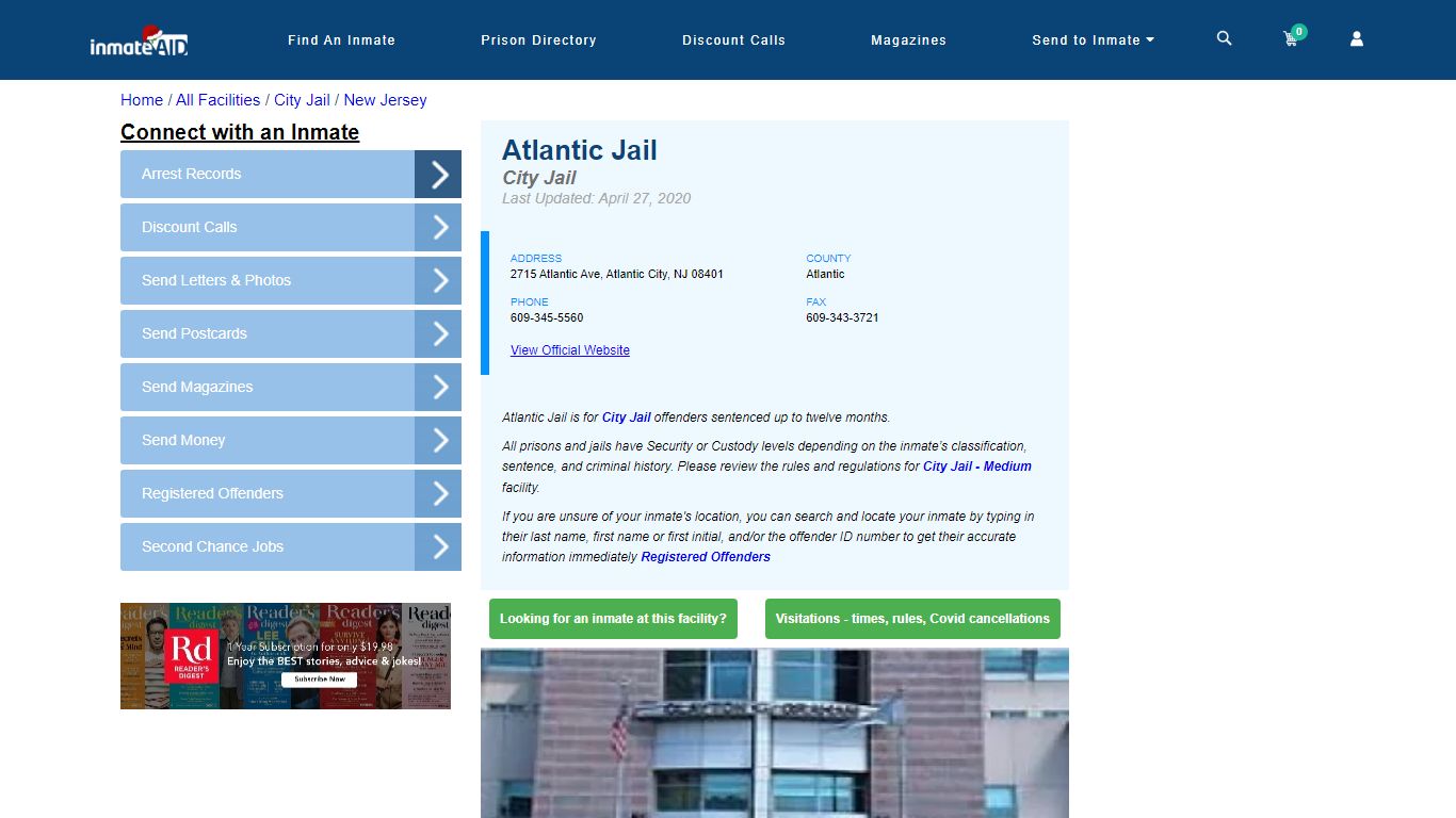 Atlantic Jail | Inmate Locator